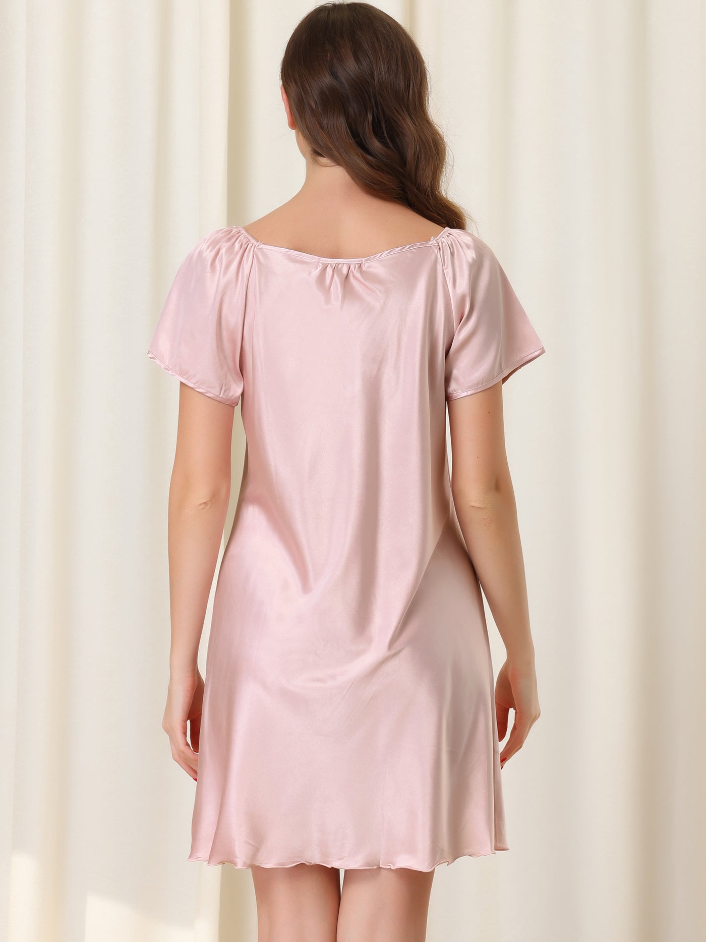 Bublédon Womens Satin Sleepwear Pajama Dress Nightshirt Soft Lounge Nightgowns