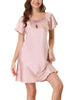 Womens Satin Sleepwear Pajama Dress Nightshirt Soft Lounge Nightgowns