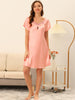 Womens Satin Sleepwear Pajama Dress Nightshirt Soft Lounge Nightgowns