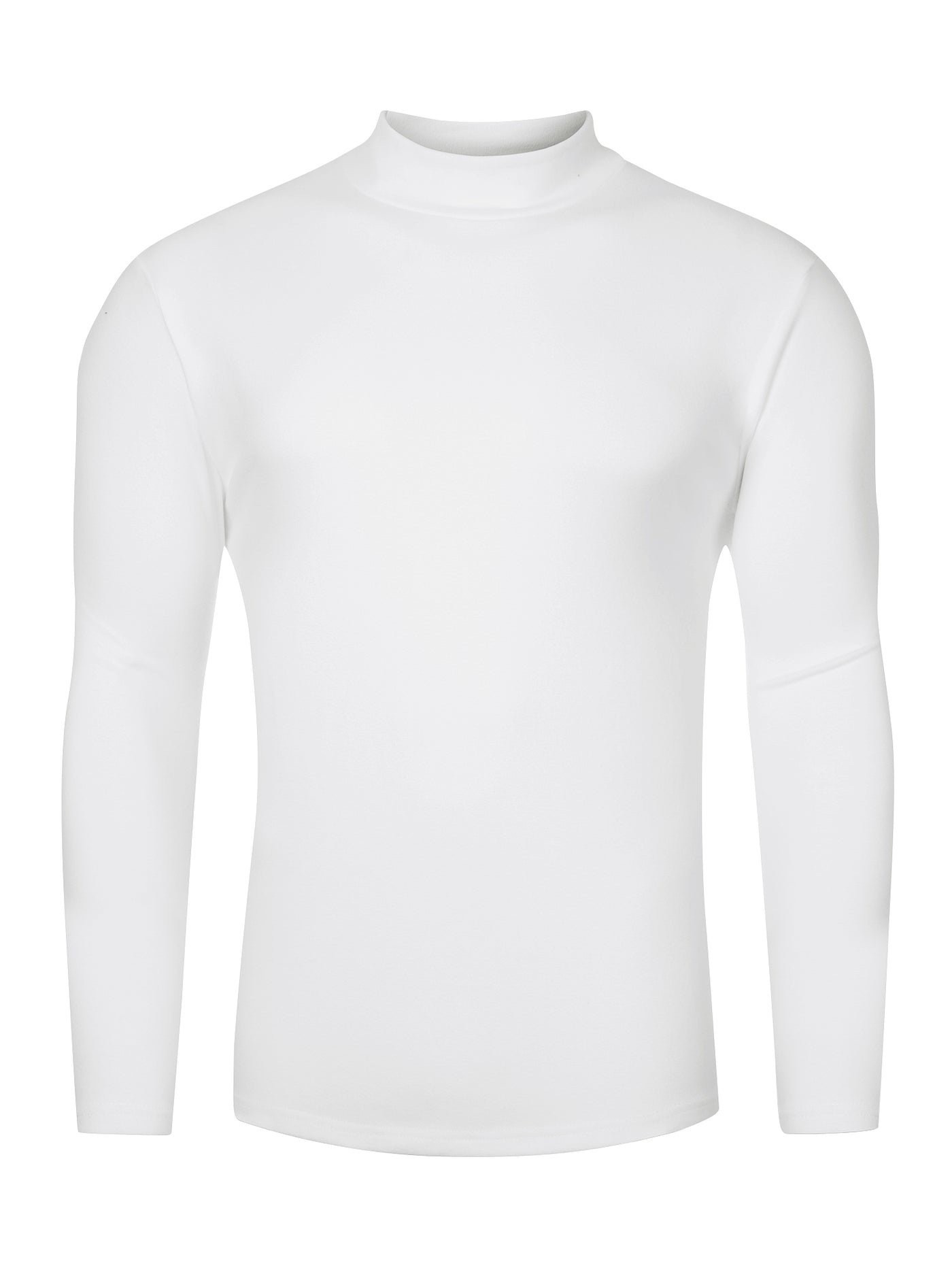 Bublédon Mock Neck T-Shirts for Men's Slim Fit Long Sleeves Solid Basic Shirts Top Pullover