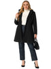 Plus Size Single Breasted Winter Pea Trench Coat Detachable Hooded Overcoat