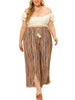 Wide Leg Woven Tassel Elastic Waist Pants