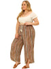 Wide Leg Woven Tassel Elastic Waist Pants
