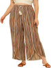 Wide Leg Woven Tassel Elastic Waist Pants