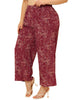 Women Plus Size High Waist Casual Wide Leg Long Palazzo Lounge Pants Trousers