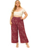 Women Plus Size High Waist Casual Wide Leg Long Palazzo Lounge Pants Trousers
