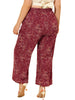 Women Plus Size High Waist Casual Wide Leg Long Palazzo Lounge Pants Trousers