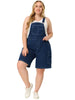 Plus Size Denim Overall for Women Contrast Stitch Cargo Pocket Adjustable Strap Jeans Pants