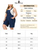 Plus Size Denim Overall for Women Contrast Stitch Cargo Pocket Adjustable Strap Jeans Pants