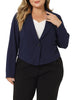 Knit H Line Notched Lapel Long Sleeve Crop blazer