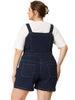 Plus Size Button Denim Overalls for Women Fashion Single Breasted Jumpsuit with Pockets