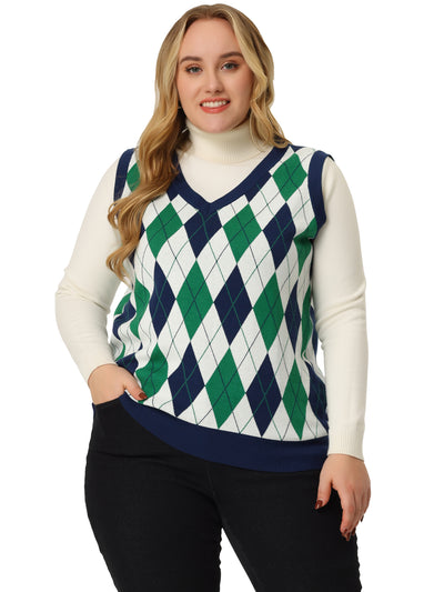 Plus Size Vest for Women Cable Knit Sleeveless Pullover Sweater Vests