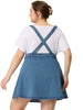 A Line Denim Elastic Back Suspender Skirt