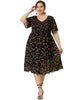 X Line V Neck Midi Floral Ruffle Hem Dress
