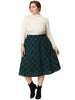 A Line Below The Knee Woven Tartan Flare Skirt