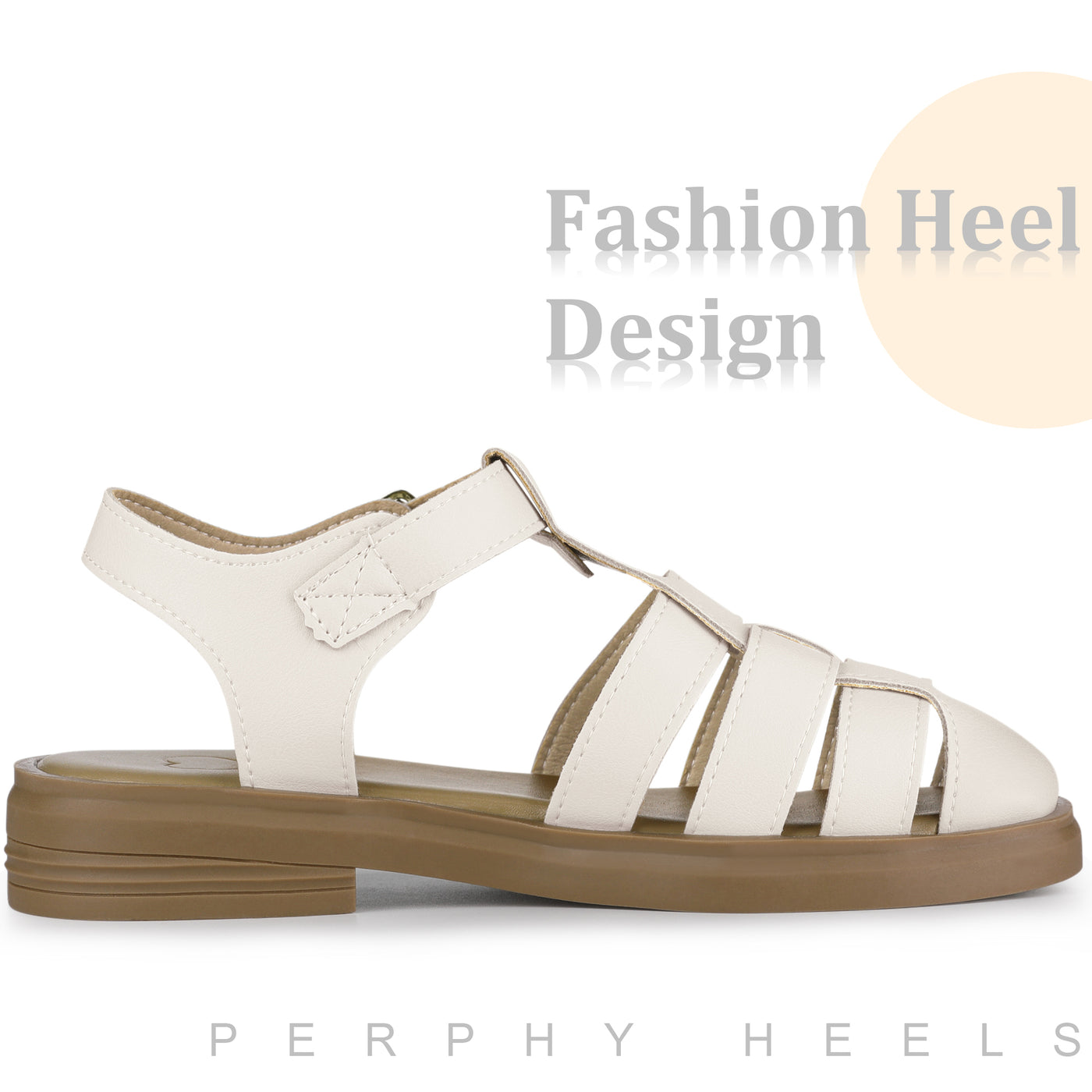 Bublédon Perphy Gladiator Strappy Sandals Round Toe Flat Sandal for Women