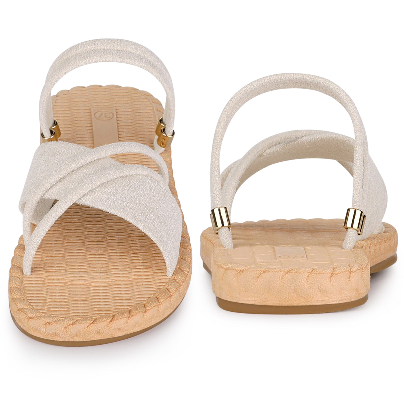 Bublédon Perphy Open Toe Strappy Sandals Slingback Flat Sandal for Women