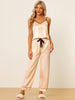 Home Clothes Suspenders Soft Ice Silk Pajamas 3 Pieces Set