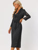 Satin Lace Trim Long Sleeve Dressing Gown Bathrobe Bridesmaid Wedding Bride Robe Nightgown Sets