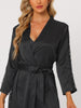 Satin Lace Trim Long Sleeve Dressing Gown Bathrobe Bridesmaid Wedding Bride Robe Nightgown Sets