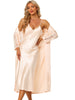 Satin Lace Trim Long Sleeve Dressing Gown Bathrobe Bridesmaid Wedding Bride Robe Nightgown Sets
