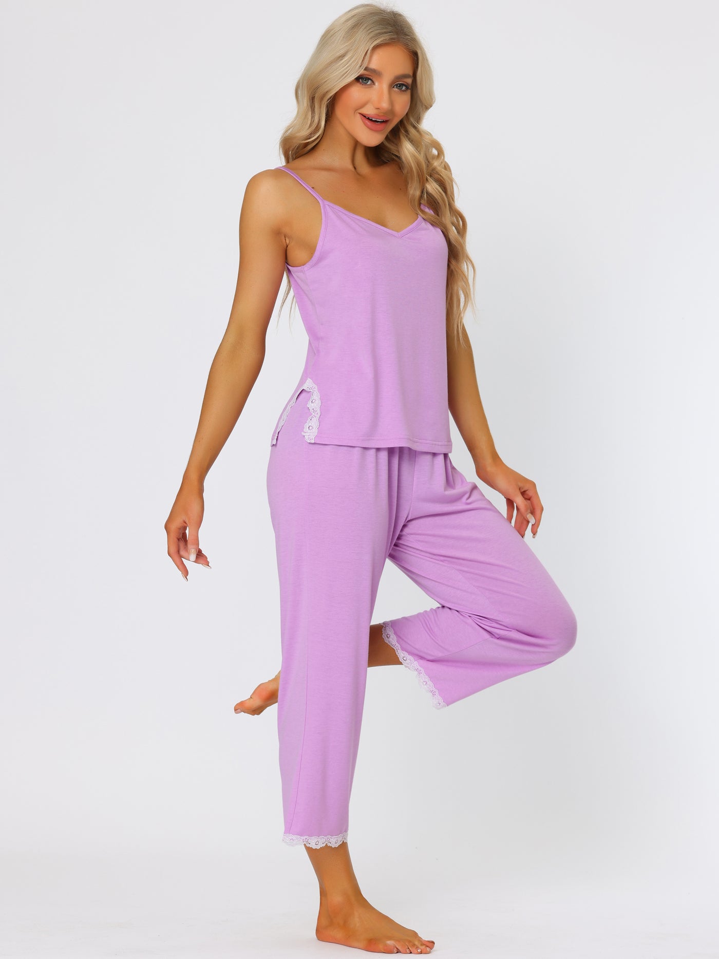 Bublédon Women Soft Cami Top and Capri Modal Pajama Sleepwear