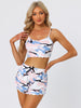 Womens 3Pjs Sleepwear Cute Print Cami with Shorts Loungewear Pants Pajama Set