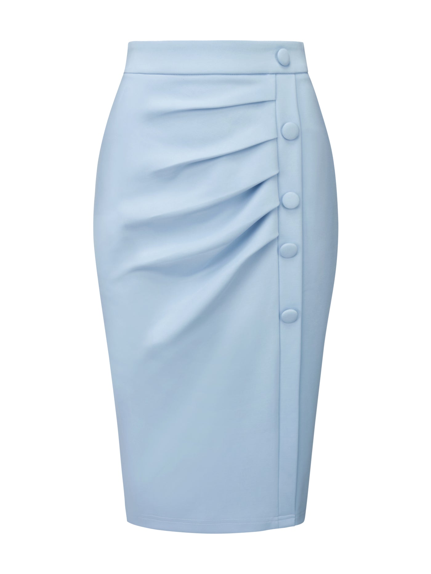 Bublédon Women's Pencil Skirt High Waist Pleated Front Work Midi Skirts
