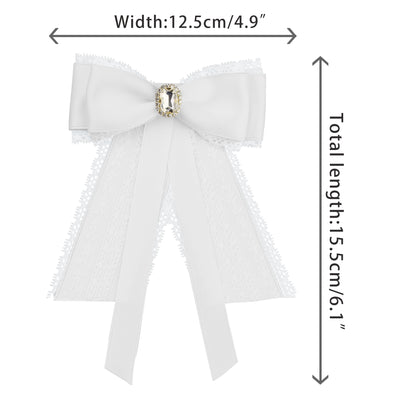 Elegant Brooch Pins Pre-Tied Shirt Neck Lace Bow Tie Brooches