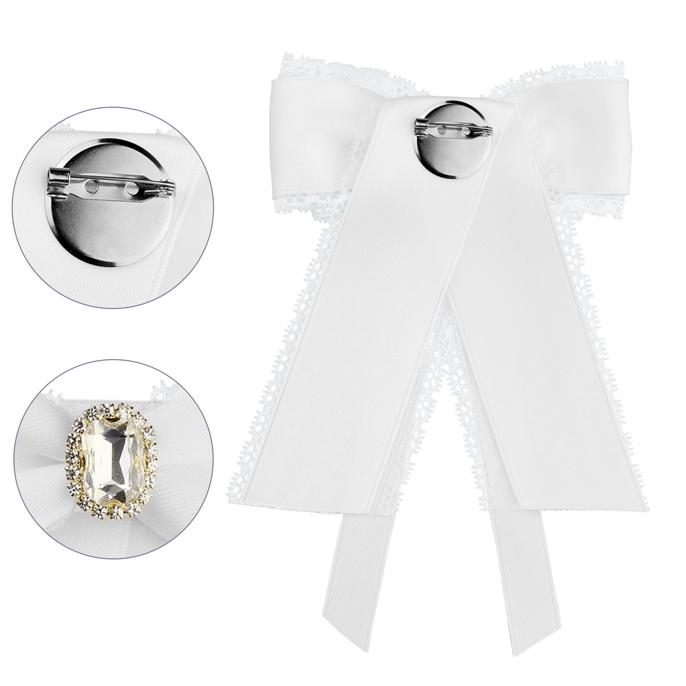 Bublédon Elegant Brooch Pins Pre-Tied Shirt Neck Lace Bow Tie Brooches