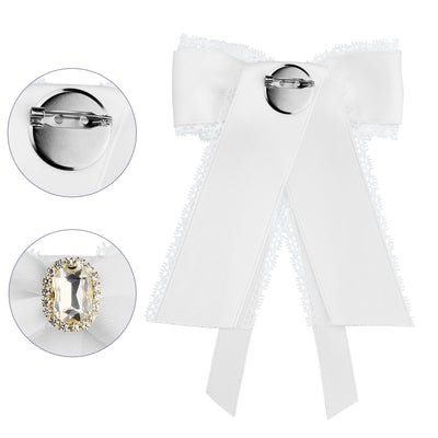 Elegant Brooch Pins Pre-Tied Shirt Neck Lace Bow Tie Brooches