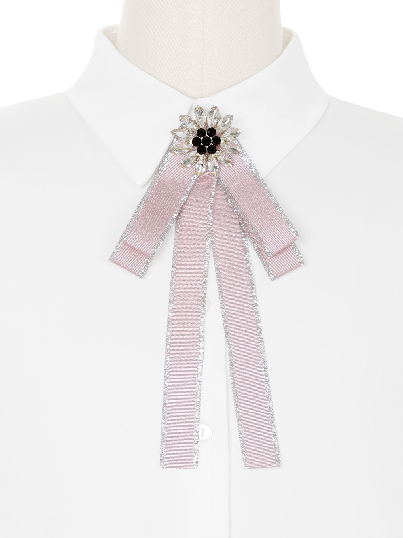 Bublédon Women's Pre-Tied Neck Ribbon Elegant Bowknot Pin Bow Tie Brooches