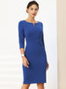 X Line Ponte Elegant V Neck Sheath Dress