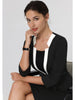 Peplum Knit 3/4 Sleeve Contrast Collar Summer Dress
