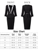 Peplum Knit 3/4 Sleeve Contrast Collar Summer Dress