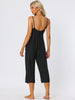 Womens 2pcs Sleepwear Pjs Cami Top with Pants Waffle Knit Pajama Set