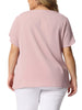 Woven H Line Round Neck Tulip Sleeve Blouse