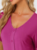 Womens Short Sleeve Nightshirt Button Down Nightgown Sleepwear Pajama Dress