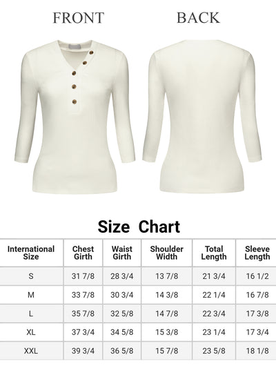 Women's Button V Neck Blouse Basic Long Sleeve Knitted Tops