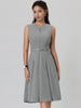 Woven Round Neck Below The Knee Summer Dress