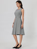 Woven Round Neck Below The Knee Summer Dress