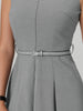 Woven Round Neck Below The Knee Summer Dress