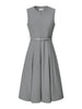Woven Round Neck Below The Knee Summer Dress