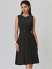 Woven Round Neck Below The Knee Summer Dress
