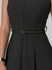 Woven Round Neck Below The Knee Summer Dress