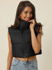 Padded High Stand Collar Lightweight Zip Crop Jacket Puffer Vest