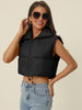 Padded High Stand Collar Lightweight Zip Crop Jacket Puffer Vest