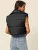Padded High Stand Collar Lightweight Zip Crop Jacket Puffer Vest
