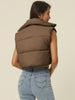 Padded High Stand Collar Lightweight Zip Crop Jacket Puffer Vest