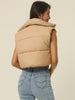 Padded High Stand Collar Lightweight Zip Crop Jacket Puffer Vest